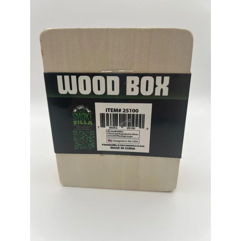 SmokeZilla Wood Box Airtight Seal Curved Lid Preparation Tray Natural Wood 25100